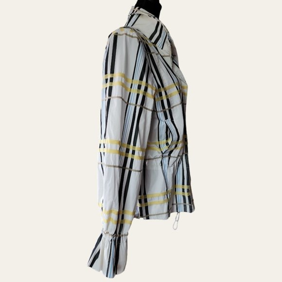 ABBIE MAGS Plaid Zip up Spring/Rain Coat Size Large - Picture 2 of 10